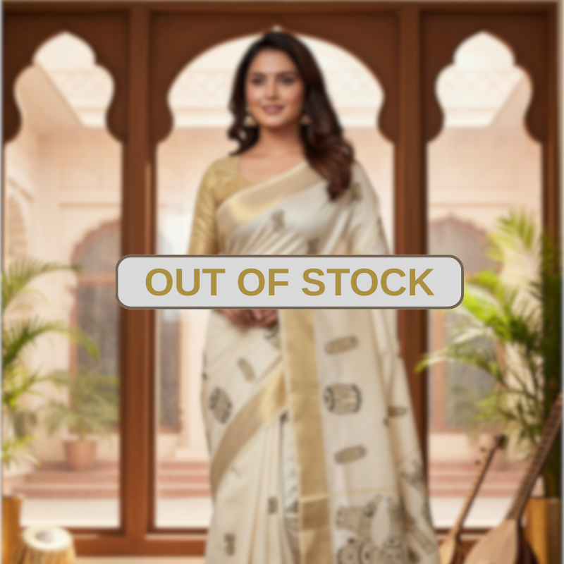Musical Motif Semi Tussar Saree