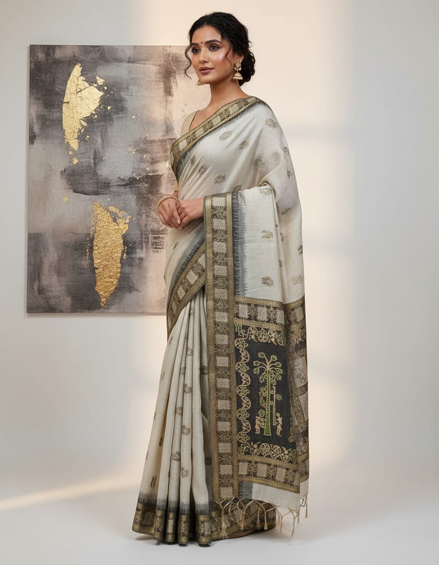 Riona Special Muga Assam Wenge saree