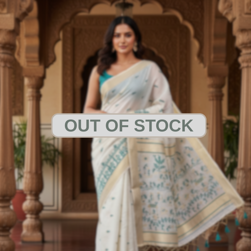 Riona Special Muga Assam Green saree