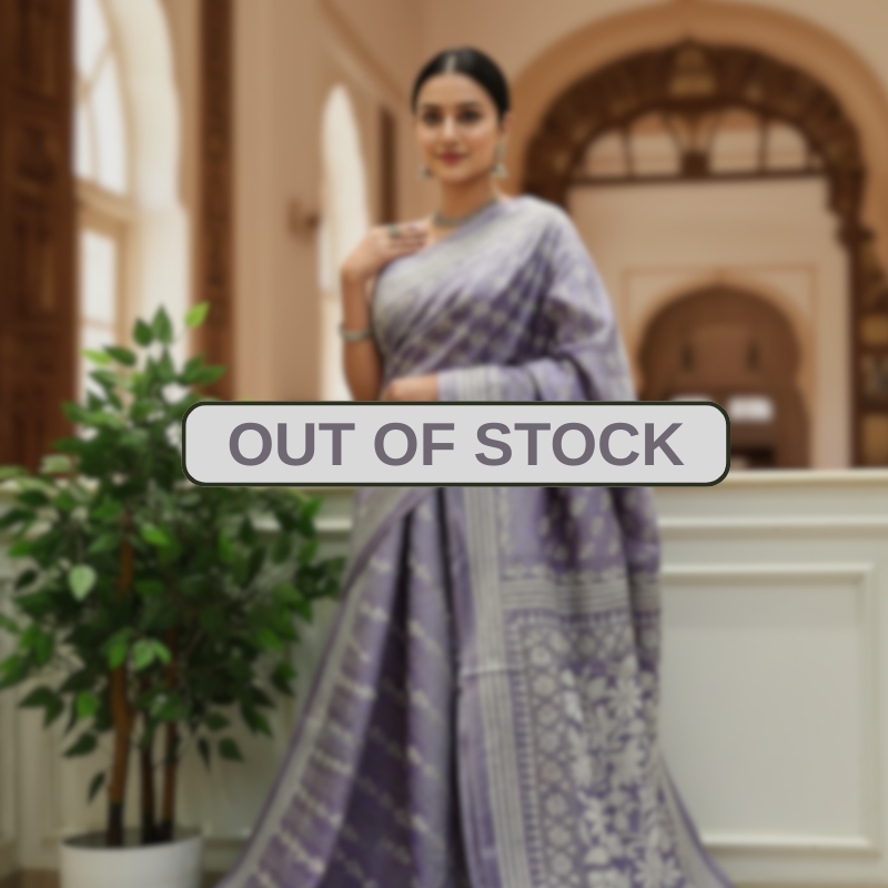Lavender Spring Bangalore Silk Kantha Saree