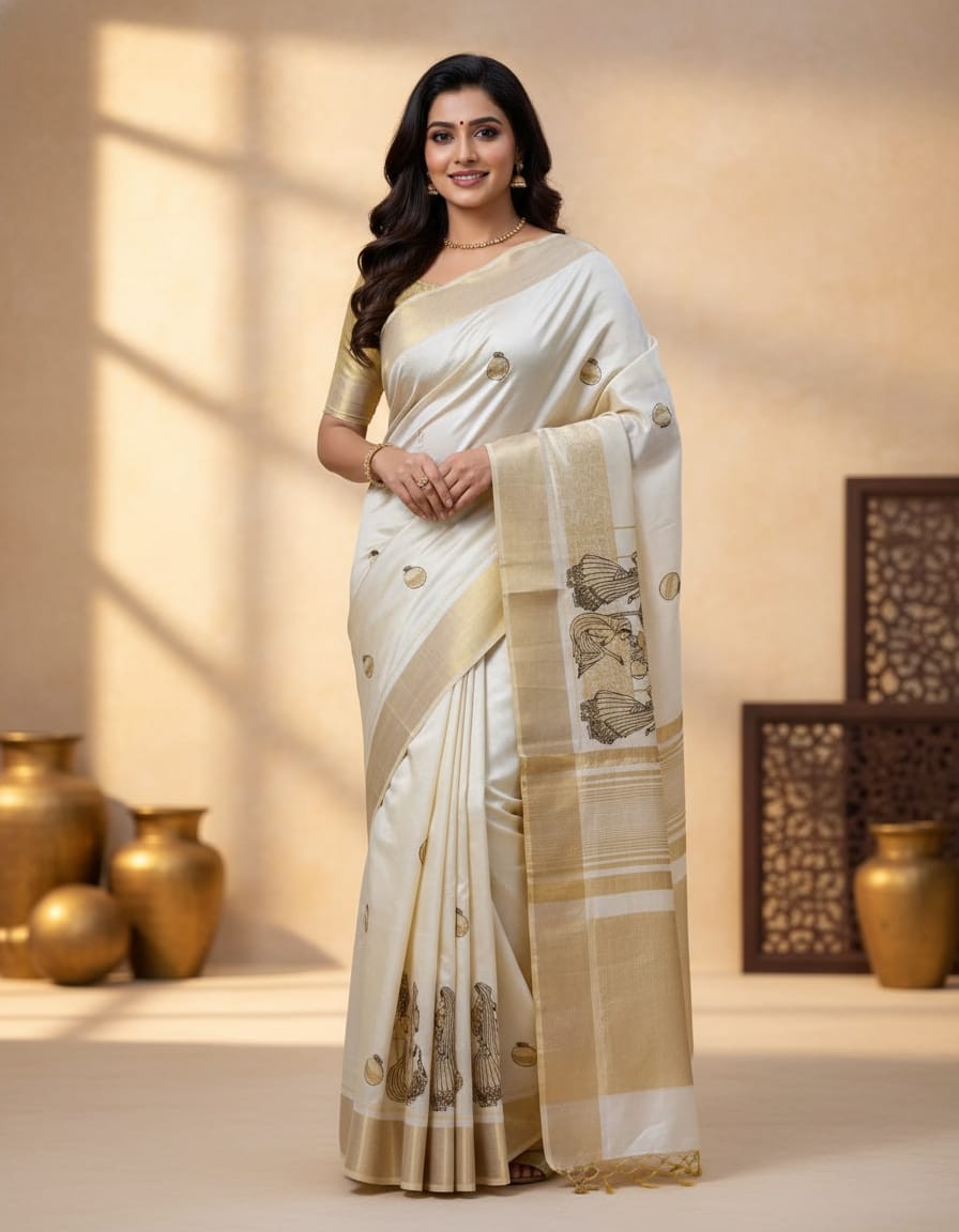 Mataka Motifs Assam Saree