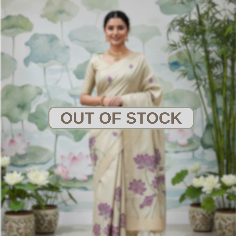 Beige hansika Muga Jamdani Saree